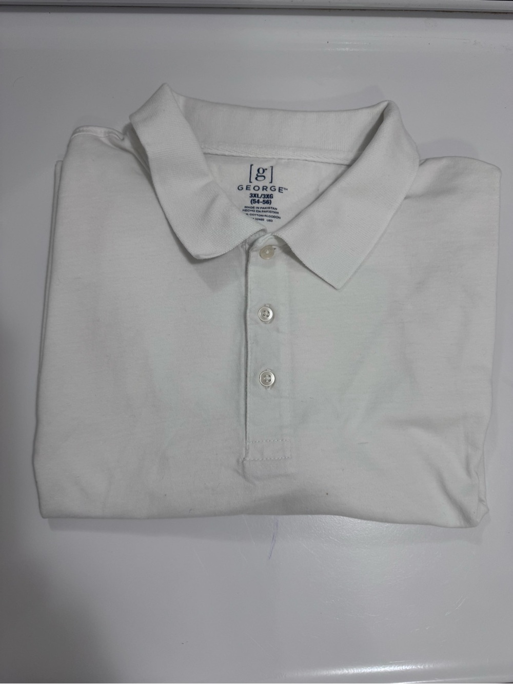 Big & Tall Men’s 3XL…
White Short Sleeve Polo